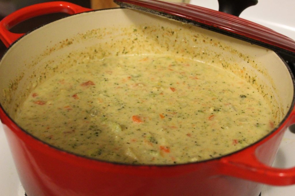 Kicked Up Broccoli Cheese Soup