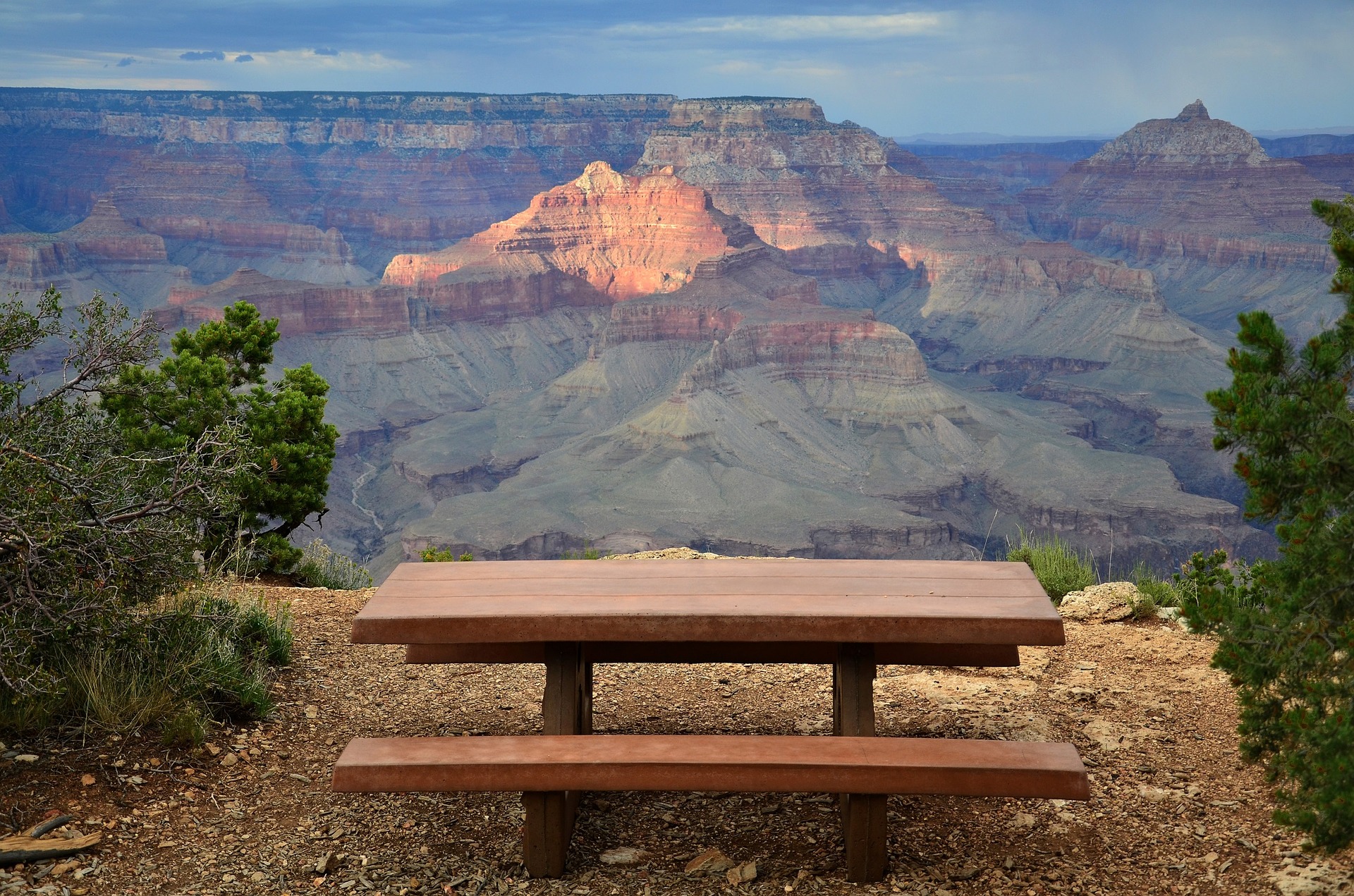 View of Grand Canyon at almost sunset