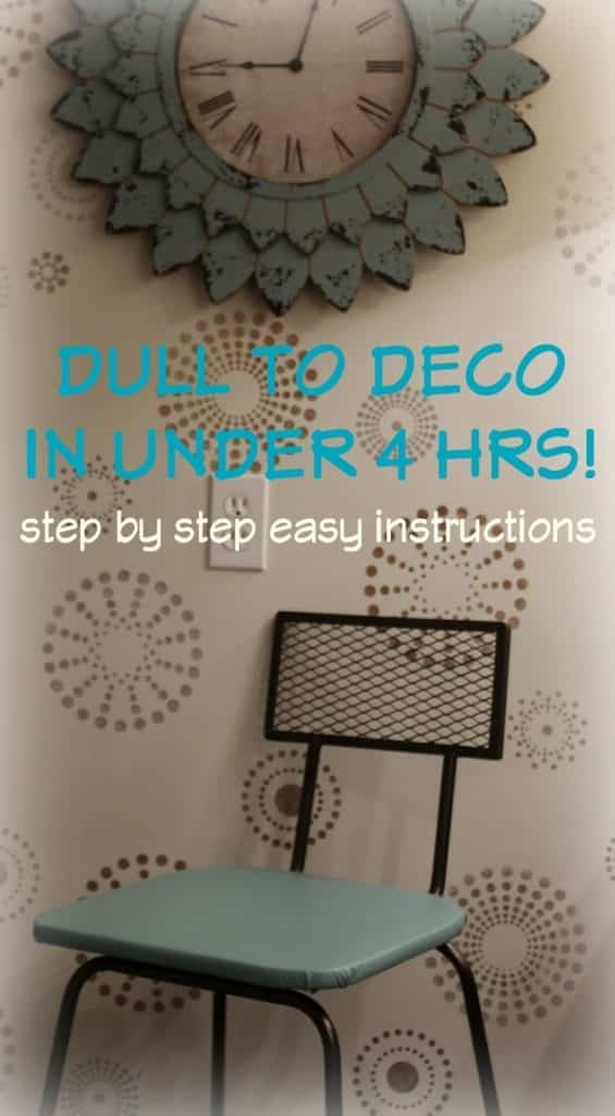 Deco Makeup Chair Makeover-Turquoise & Wrought Iron