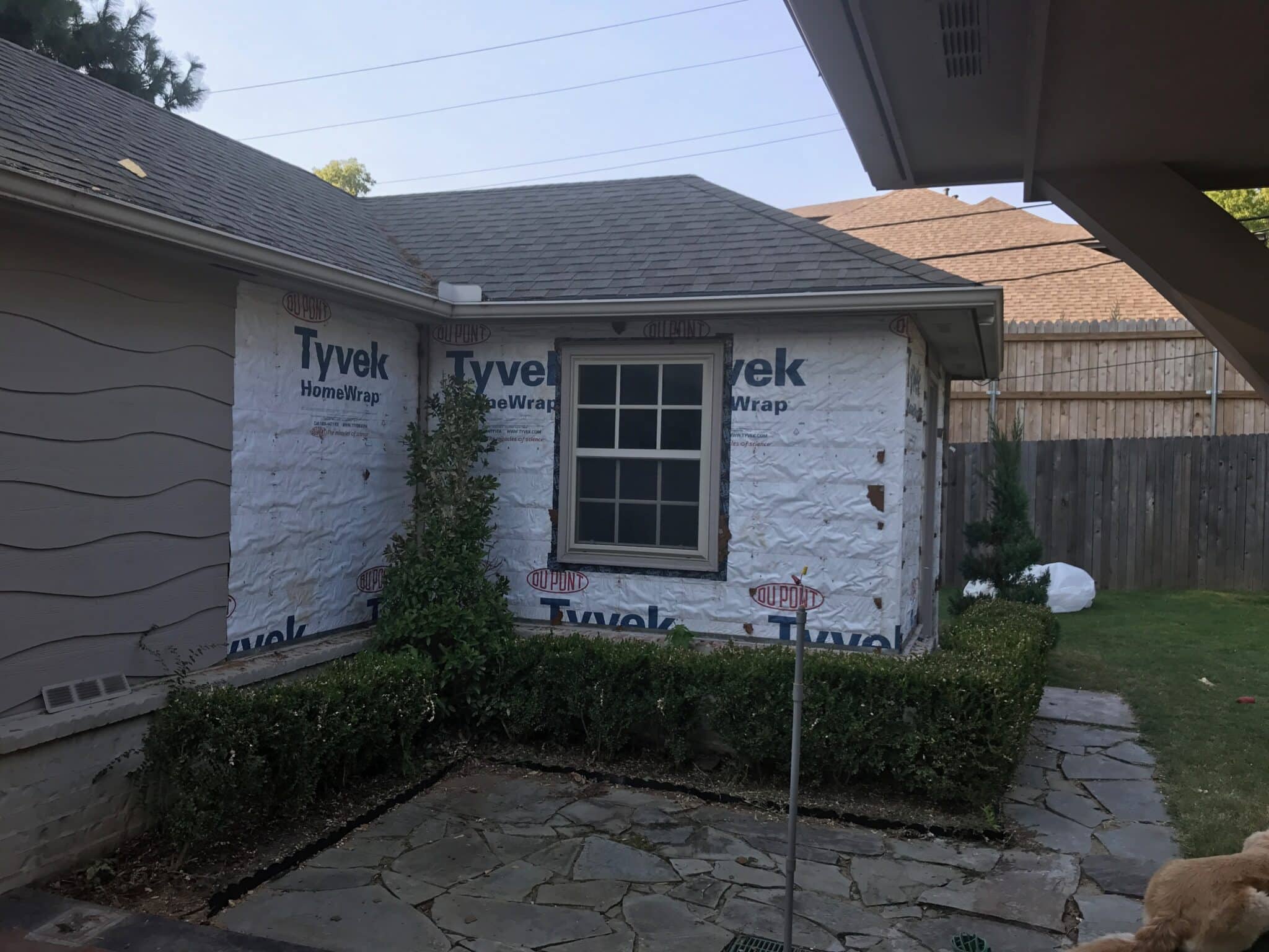 before picture of garage room remodeled backyard area