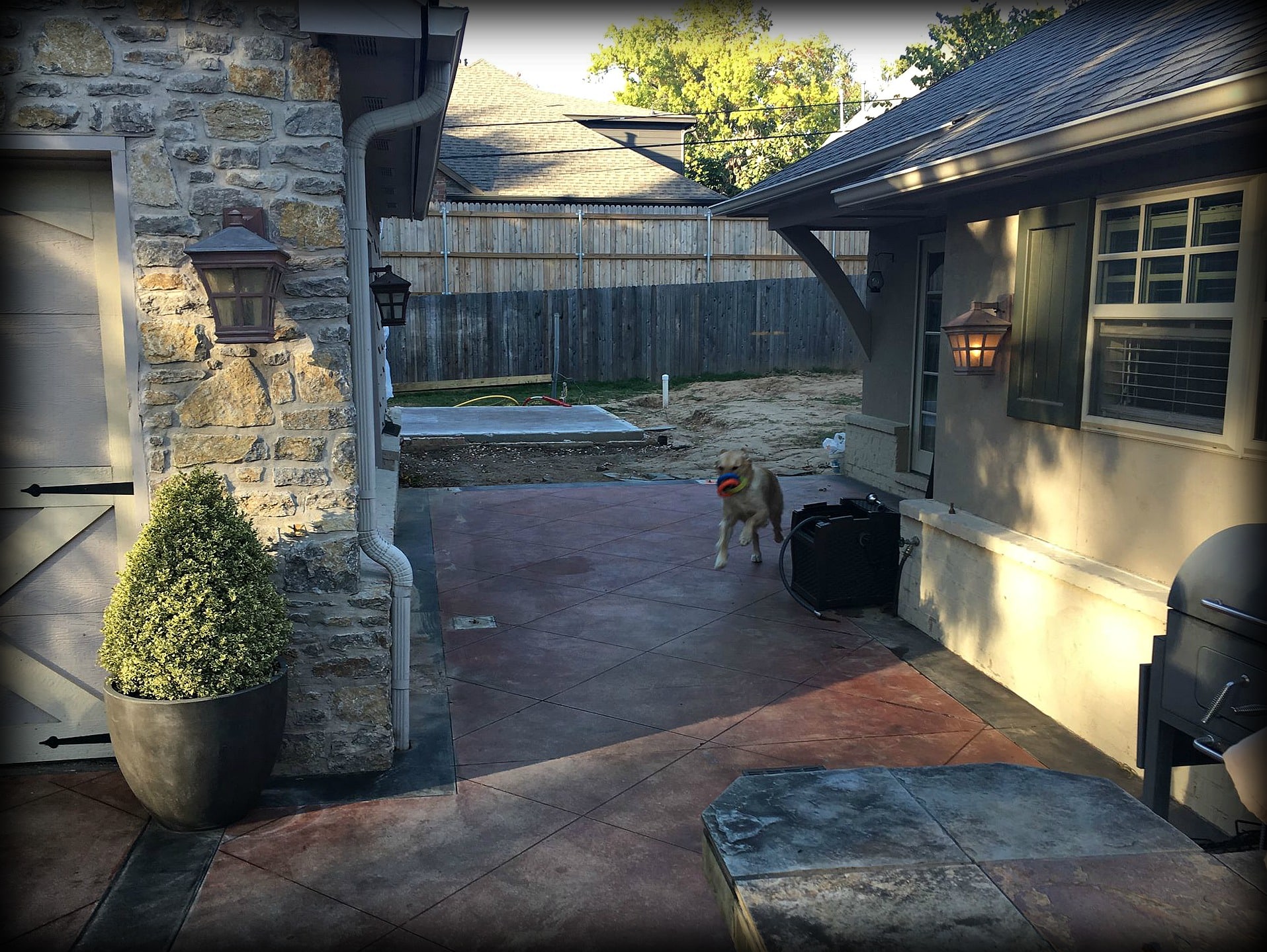 backyard area after the demo and before construction starts