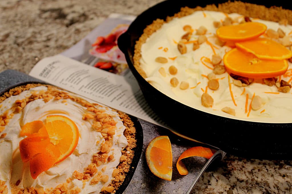 Orange Cream Icebox pie with magazine photo