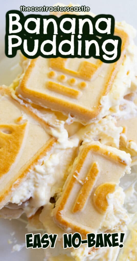 pinterest pin of close banana pudding