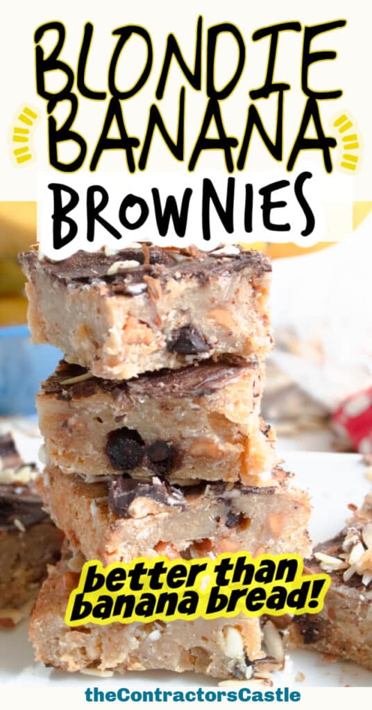 blondie banana brownies closeup