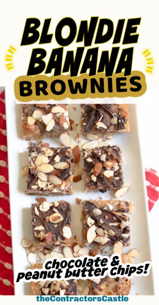 blondie banana brownies on a plate