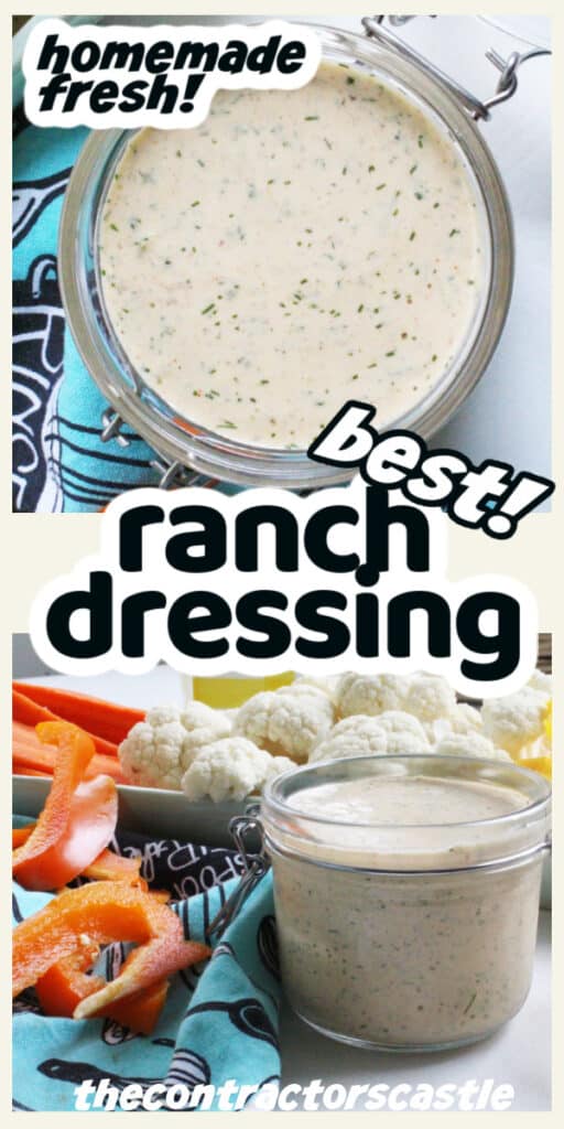 best ranch dressing words and overhead and side photos