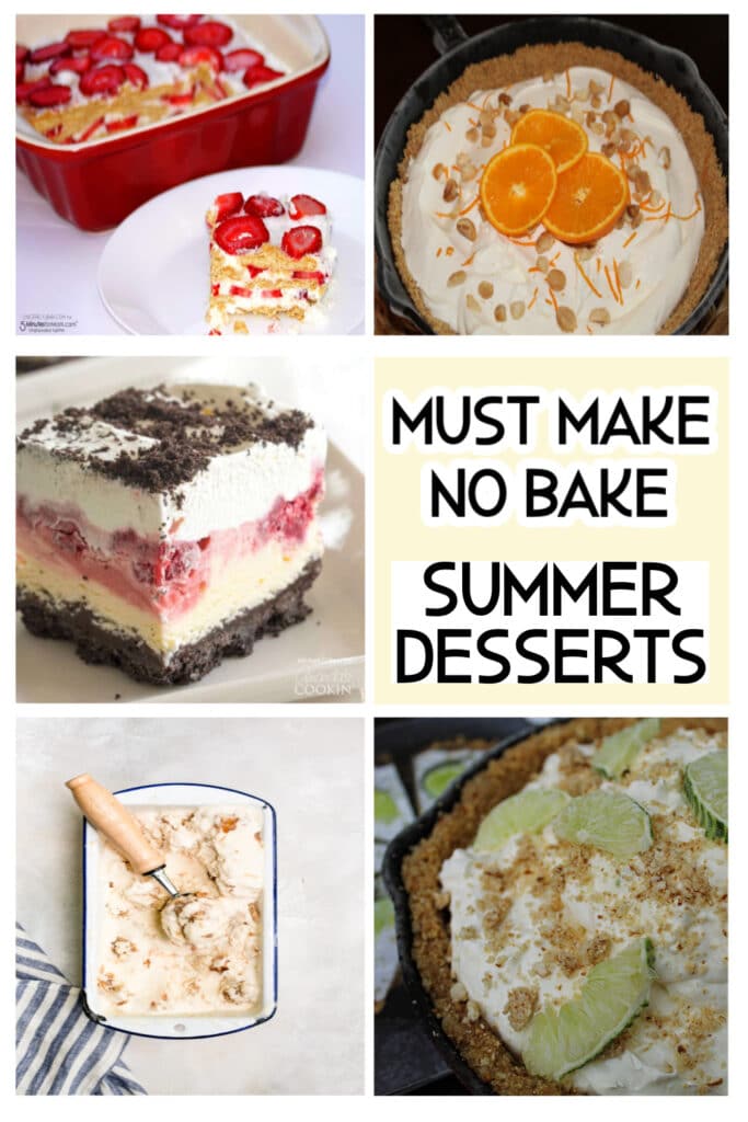 pinterest pin 5 collage summer desserts