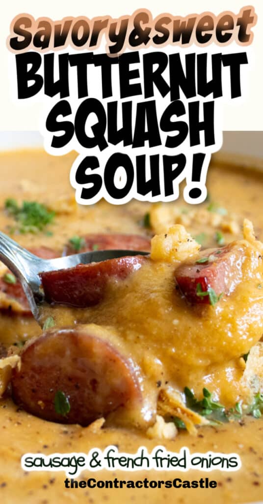 savory and sweet butternut squash soup pin