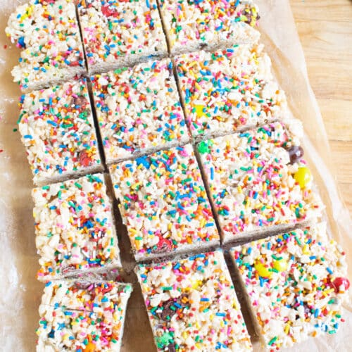 cut up rice krispie treats