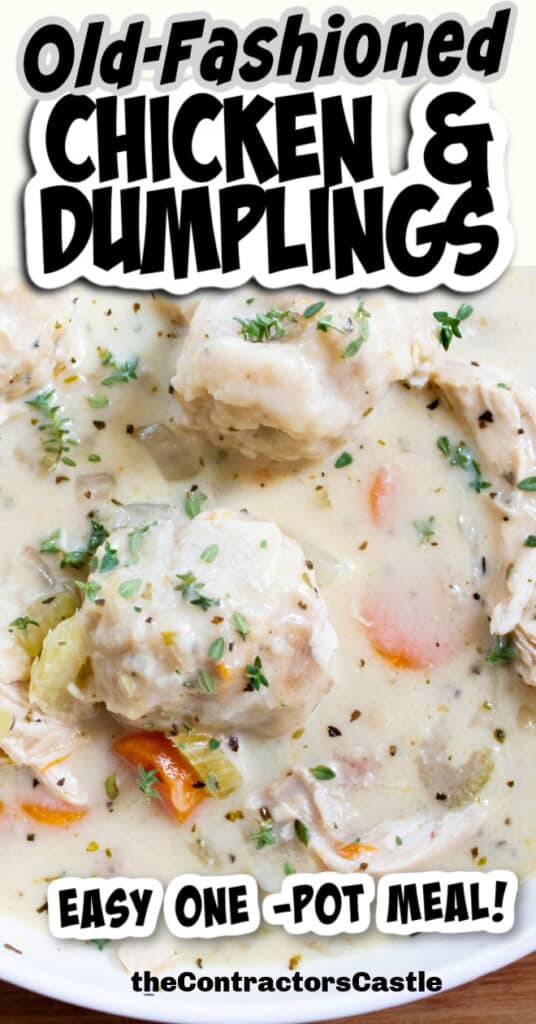 easy chicken and dumplings recipe pinterest pin