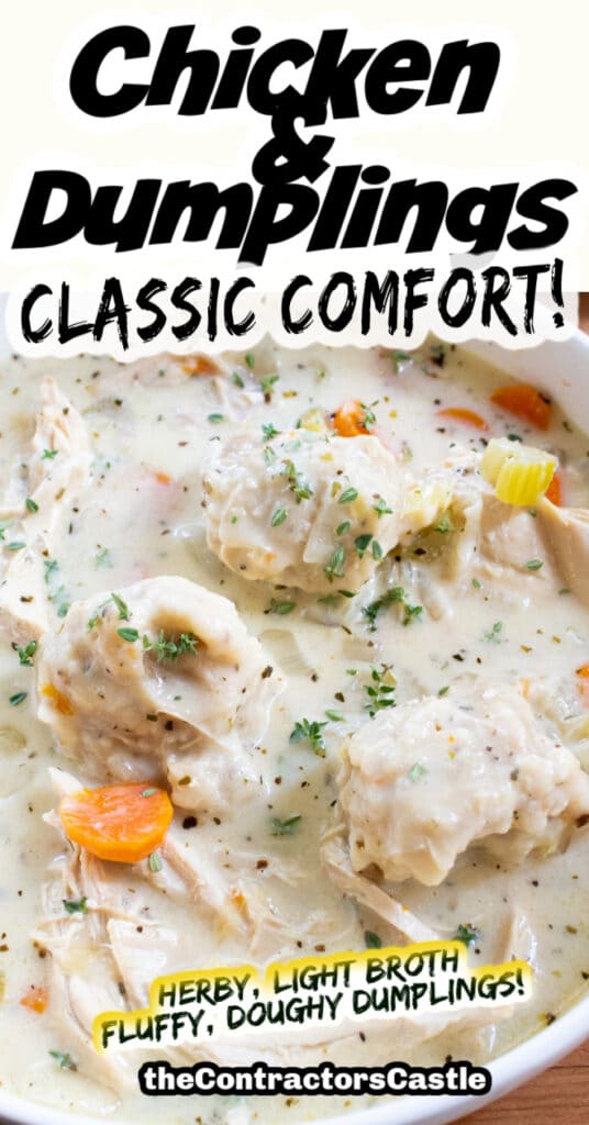 easy chicken and dumplings recipe pinterest pin two