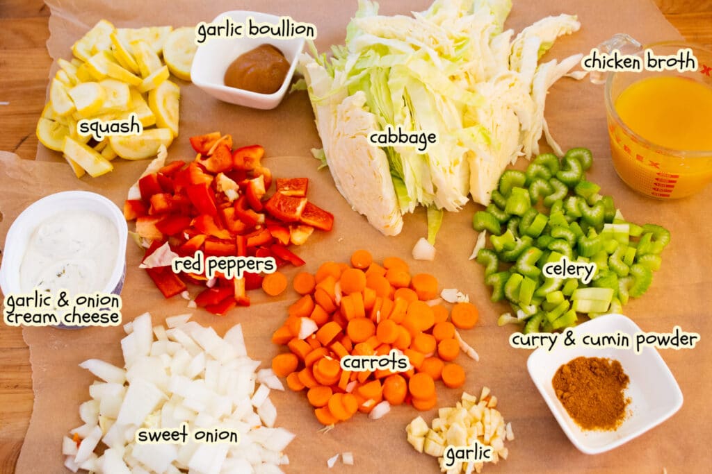 curry vegetable soup ingredients.