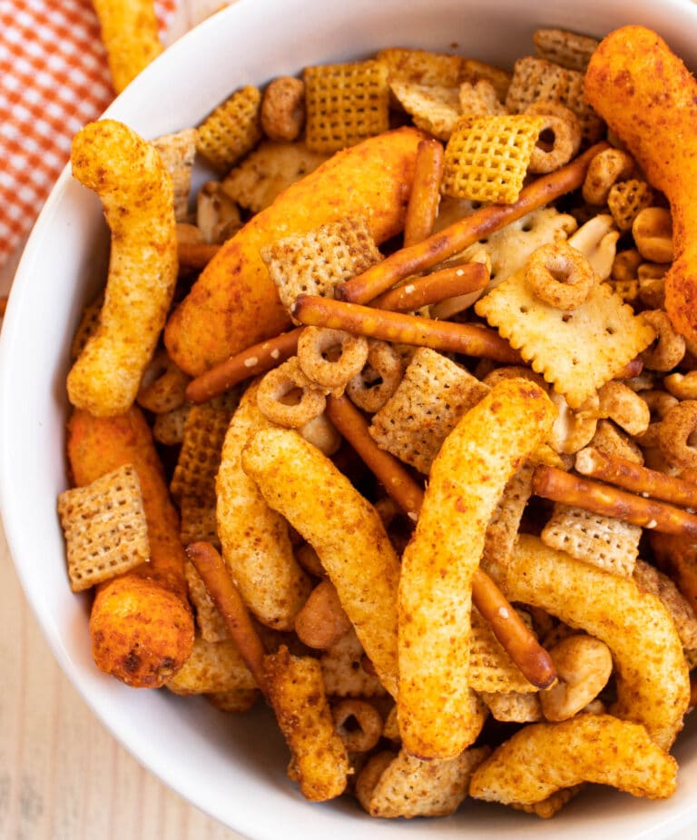 Best Homemade Spicy Chex Mix Recipe with Cheese Puffs