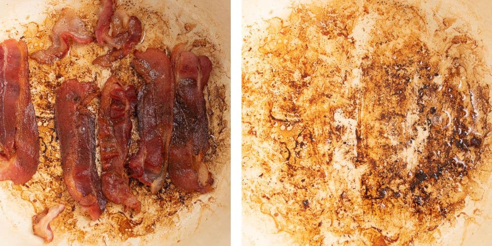 fryed bacon in 1st picture, bacon drippings in 2nd pic