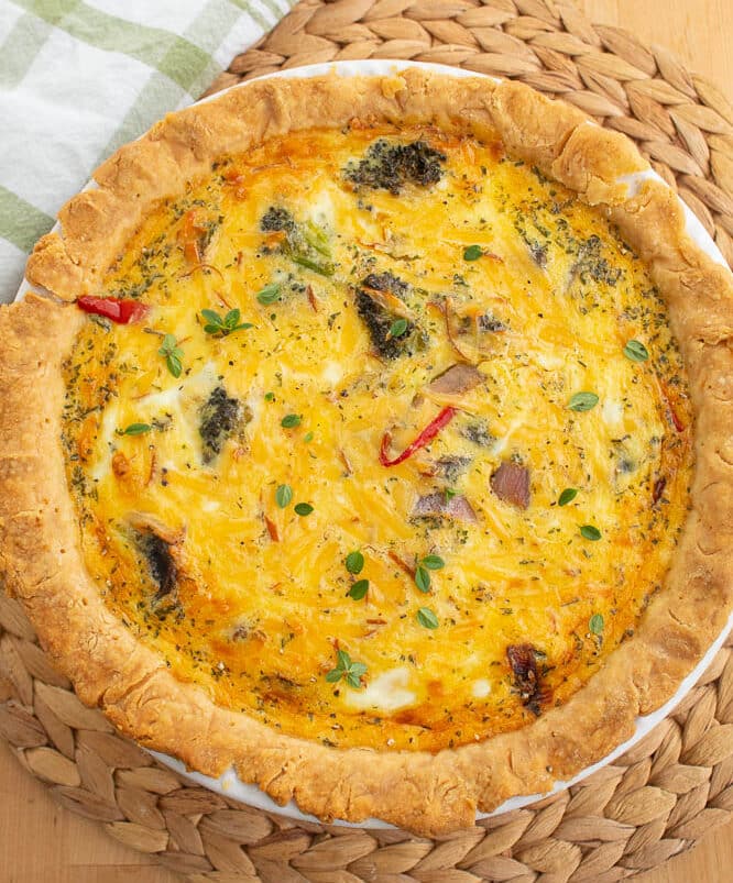 Roasted Vegetable Quiche with Smoked Gouda Cheese